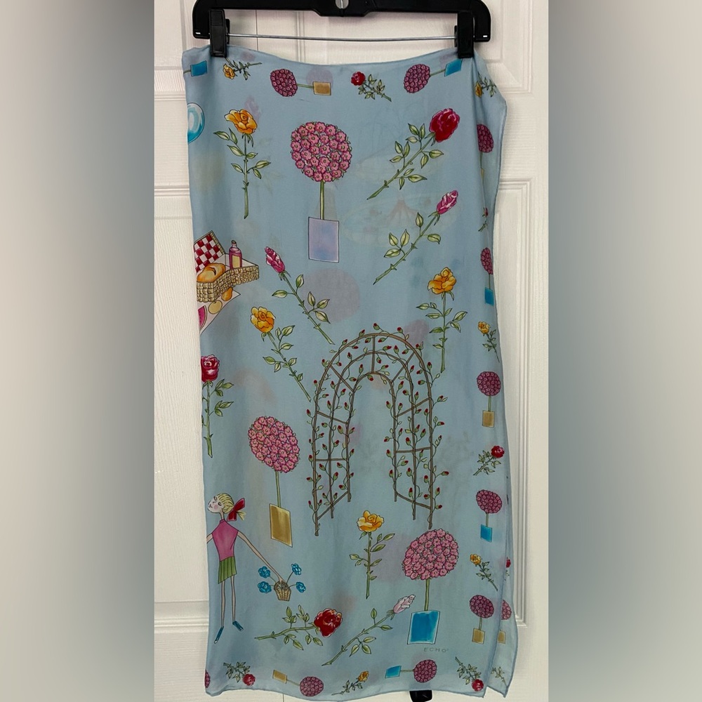 Echo Scarf Silk Scarf 35”x35” - Picture 5 of 9